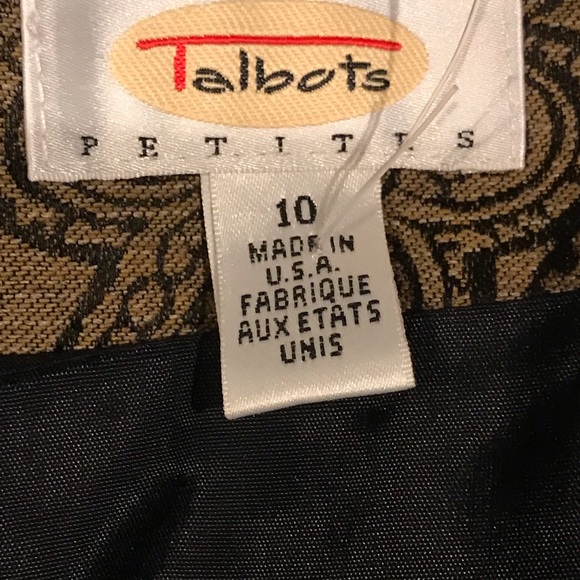 Talbots Maxi Rap Skirt  Tan & Black Brocade Designs Print Vintage SZ 10 - Picture 7 of 10